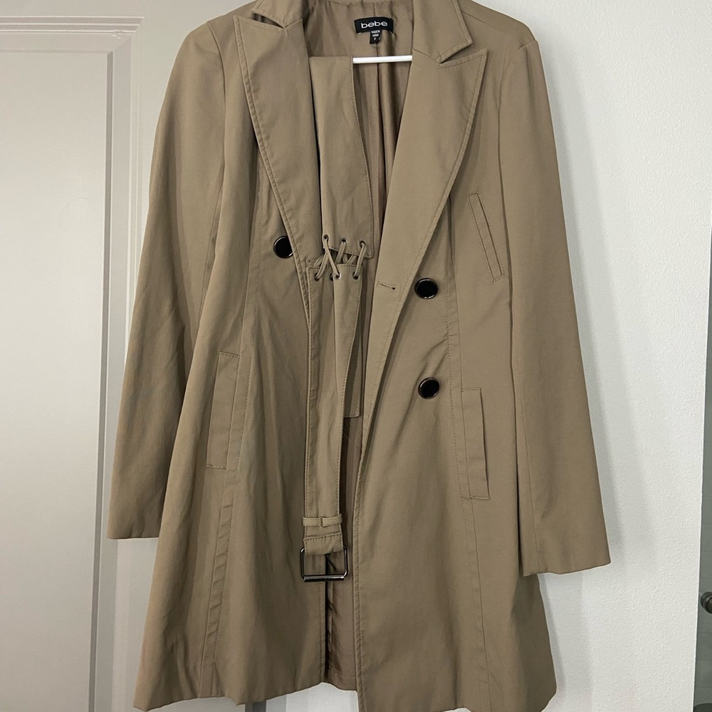 Bebe Tan Double-Breasted Women's jacket